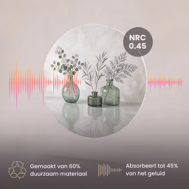Akoestisch schilderij rond - Vazen - Bladeren - Groen — 3