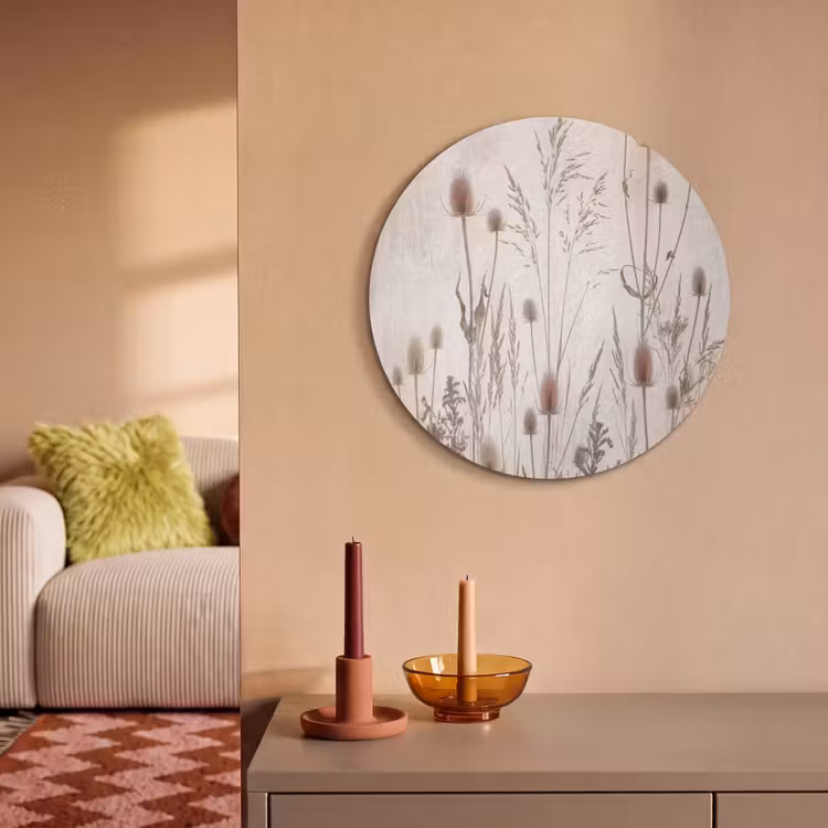 Akoestisch schilderij rond - Weidebloemen - Design - Sepia — 2