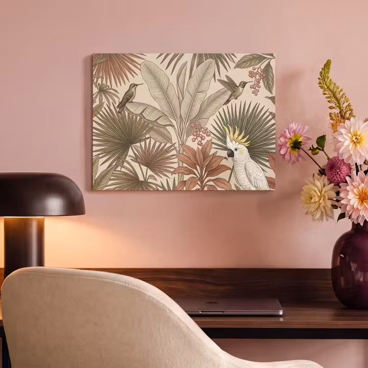 Akoestisch schilderij - Tropisch - Vogels - Beige — 6