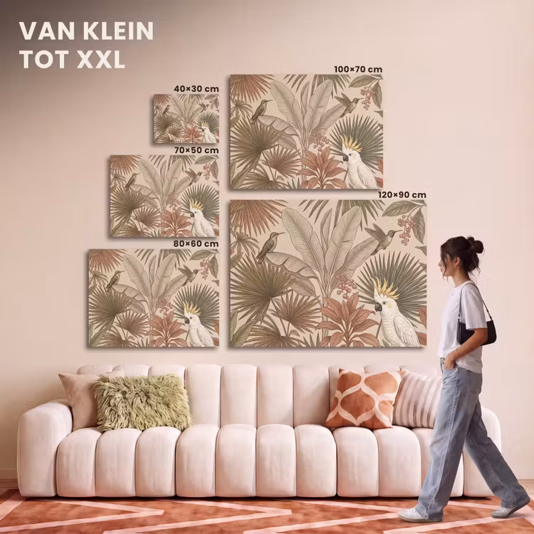 Akoestisch schilderij - Tropisch - Vogels - Beige — 7