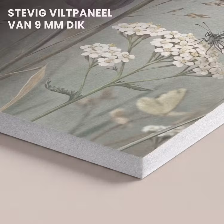 Akoestisch schilderij - Vlinders - Wildbloemen - Illustratie - Kleurrijk — 5