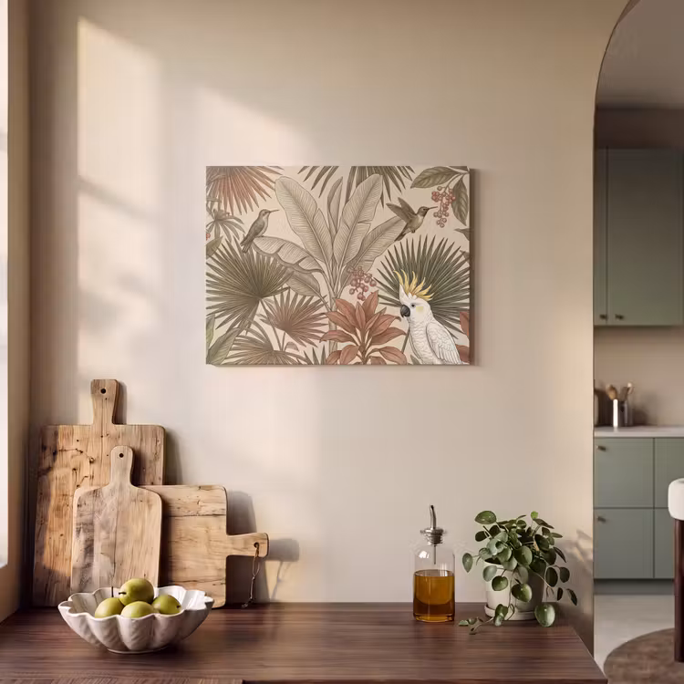 Akoestisch schilderij - Tropisch - Vogels - Beige — 4