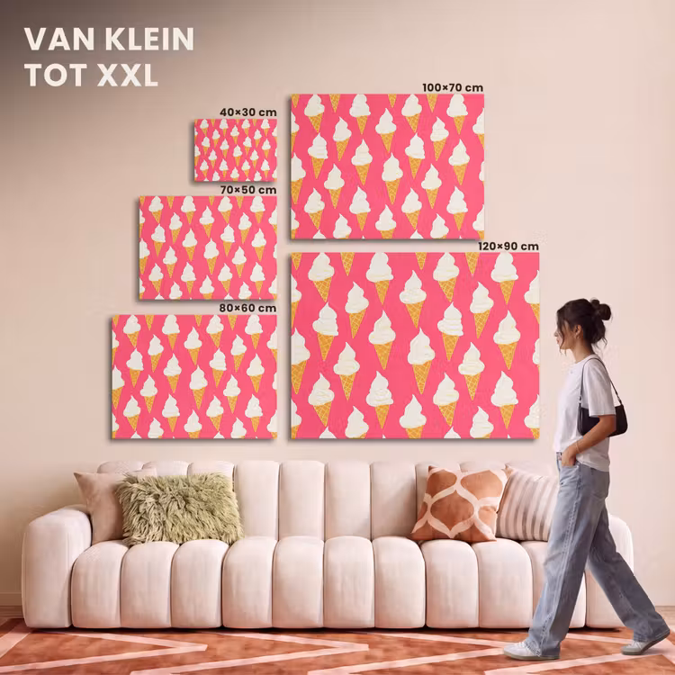 Akoestisch schilderij - Softijs - Horentje - Roze — 7