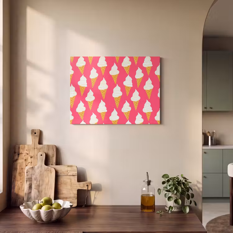 Akoestisch schilderij - Softijs - Horentje - Roze — 4