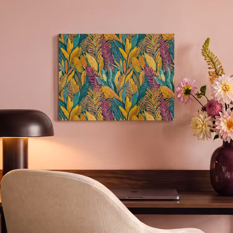 Akoestisch schilderij - Tropische - Botanisch - Patroon - Kleurrijk - Exotisch — 6