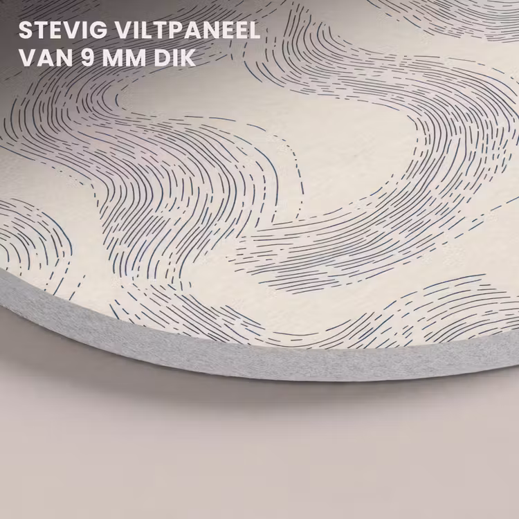 Akoestisch schilderij rond - Lijnen - Patroon - Beige - Minimalistisch — 5