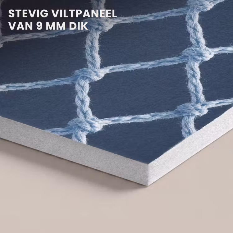 Akoestisch schilderij - Visnet - Touw - Patroon - Marineblauw — 5