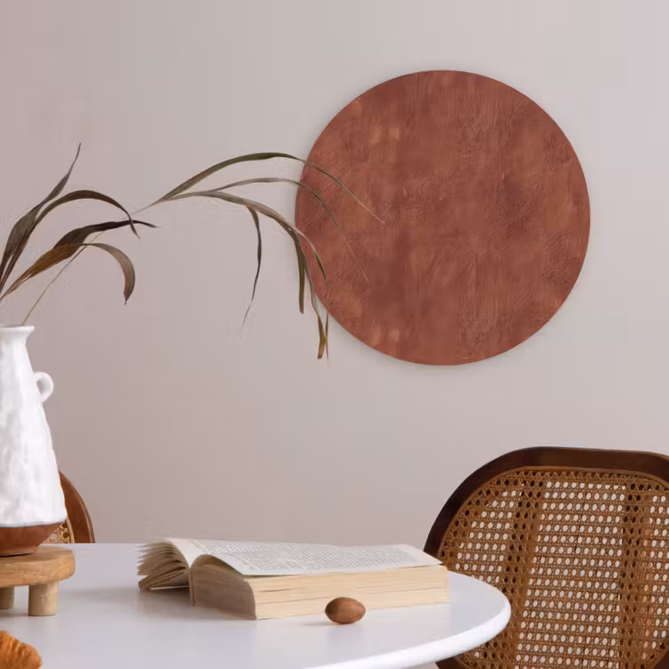 Akoestisch schilderij rond - Stucwerk - Textuur - Terracotta — 6
