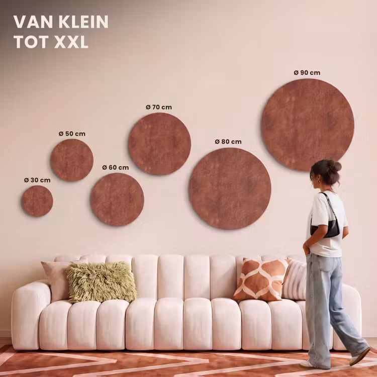 Akoestisch schilderij rond - Stucwerk - Textuur - Terracotta — 7