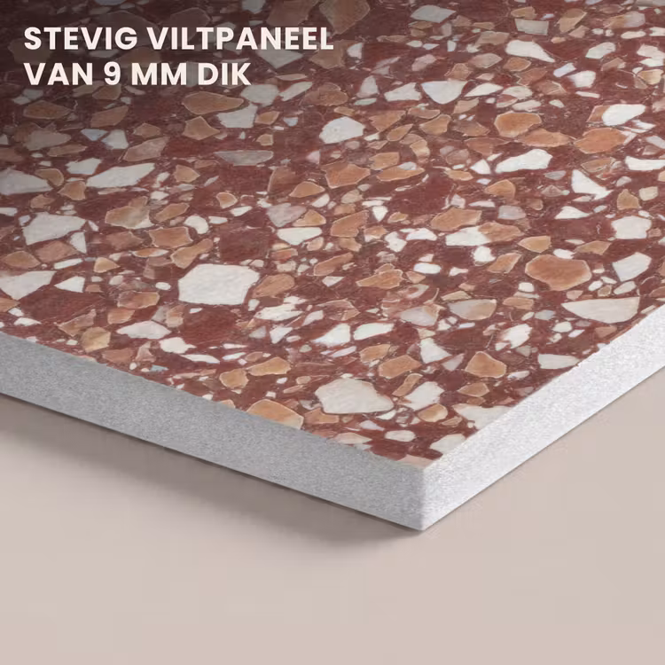 Akoestisch schilderij - Terrazzo - Patroon - Steentextuur - Roodbruin — 5