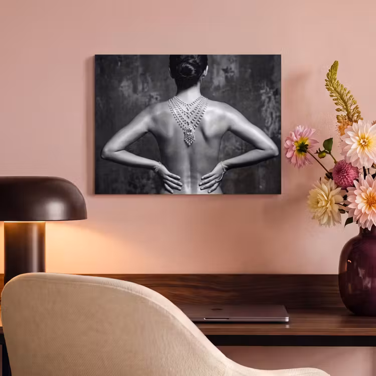Akoestisch schilderij - Rug - Ketting - Portret - Zwart - Wit - Glamour — 6
