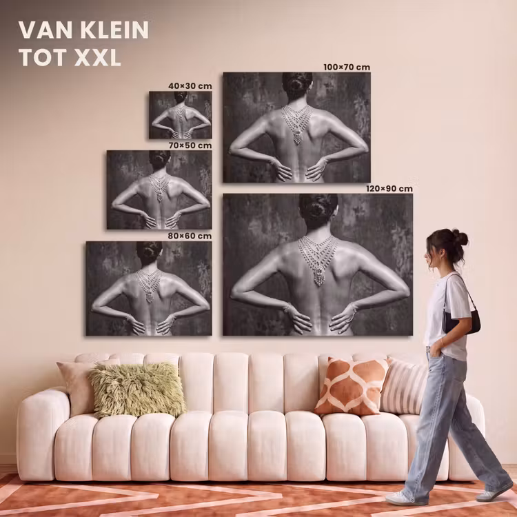 Akoestisch schilderij - Rug - Ketting - Portret - Zwart - Wit - Glamour — 7
