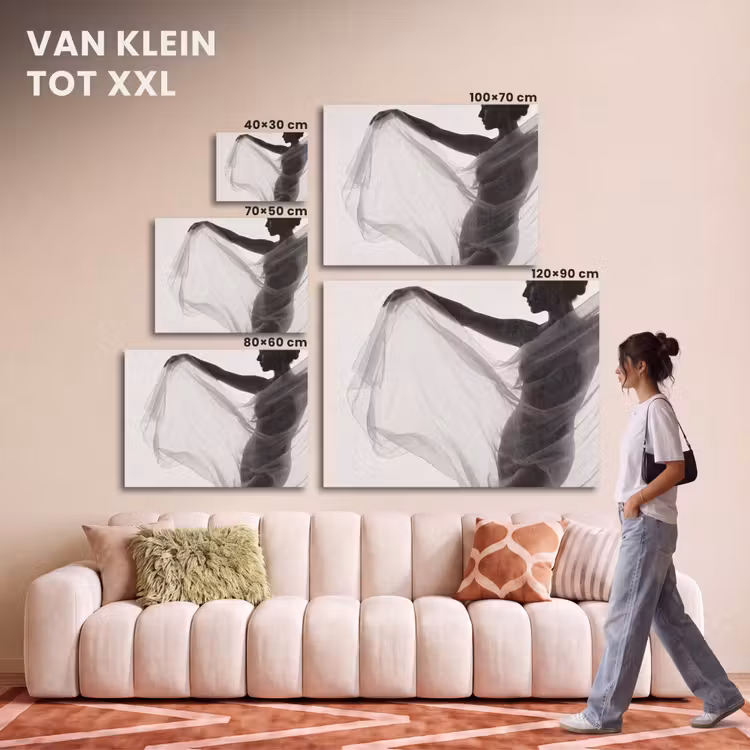 Akoestisch schilderij - Silhouet - Sluier - Vormen - Zwart - Wit - Sensueel — 7