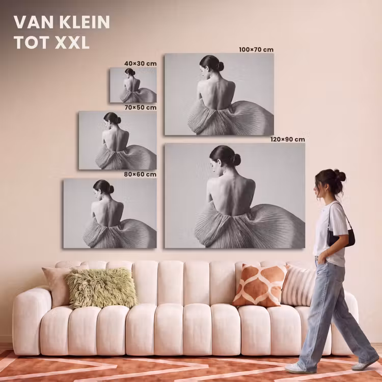 Akoestisch schilderij - Vrouw - Rug - Textuur - Zwart - Wit - Elegant — 7