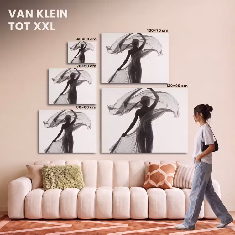 Akoestisch schilderij - Vrouw - Sluier - Portret - Zwart - Wit - Artistiek — 7