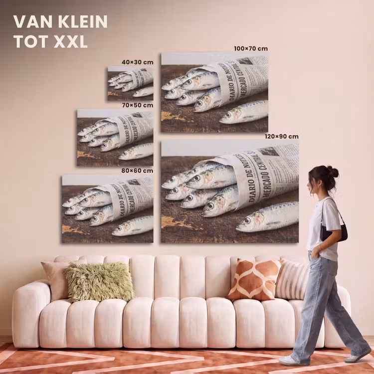 Akoestisch schilderij - Sardientje - krant - snijplank — 7