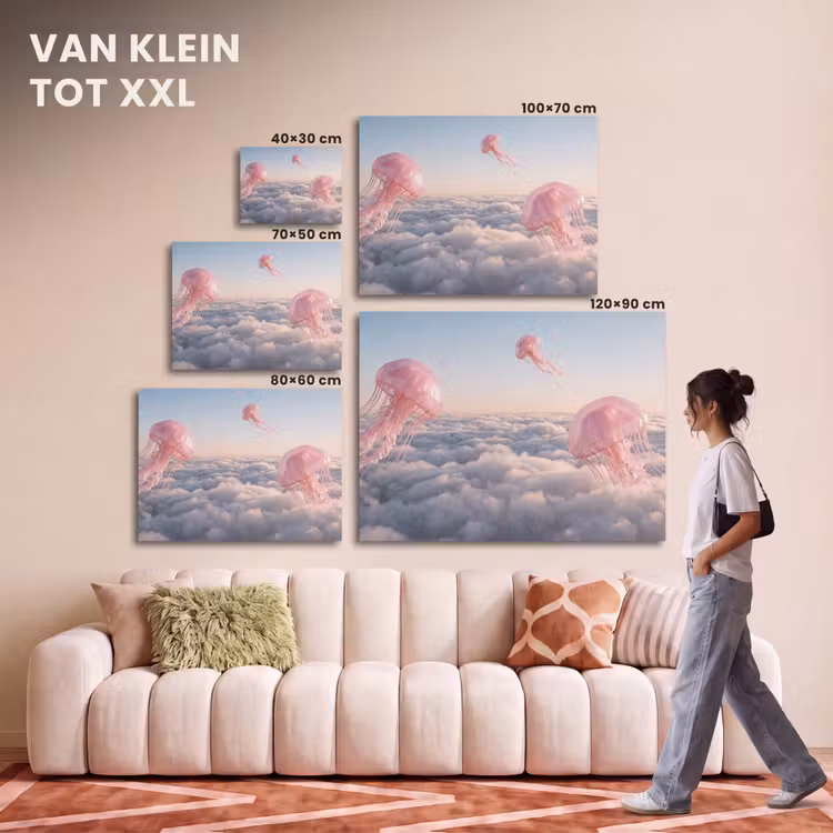 Akoestisch schilderij - Roze dier - Wolken — 7