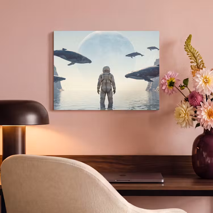 Akoestisch schilderij - Ruimtevaarder - Walvis - Fantasie — 6