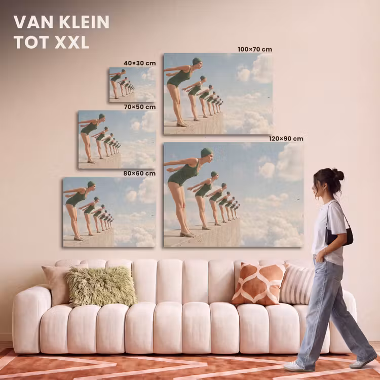 Akoestisch schilderij - Vrouwen - Duikhouding - Wolken — 7