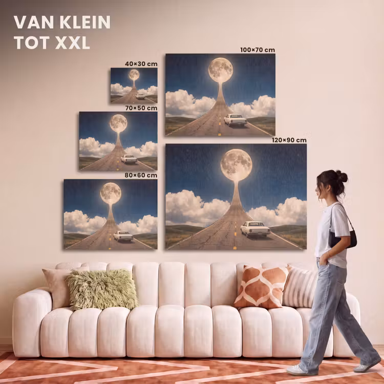 Akoestisch schilderij - Weg - Maan - Nacht — 7