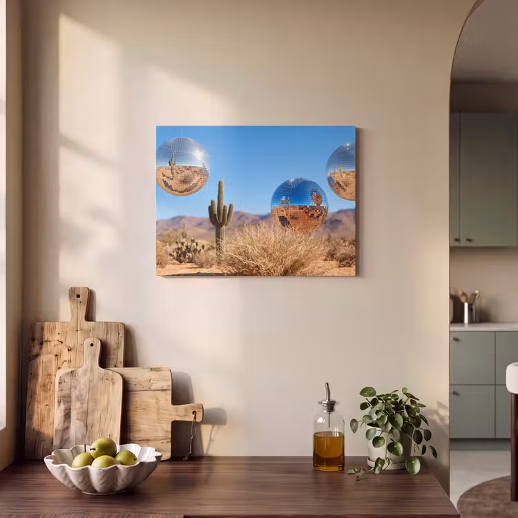 Akoestisch schilderij - Woestijn - Spiegelbal - Kunst — 4