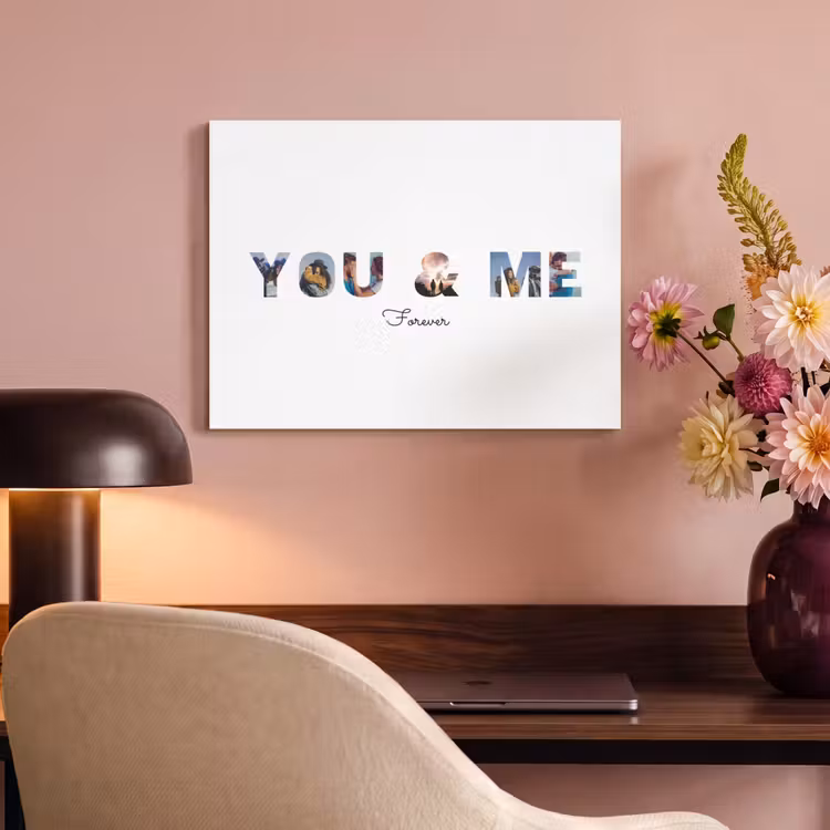 Akoestisch schilderij - You & Me - Lettercollage — 6