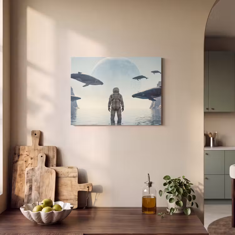 Akoestisch schilderij - Ruimtevaarder - Walvis - Fantasie — 4