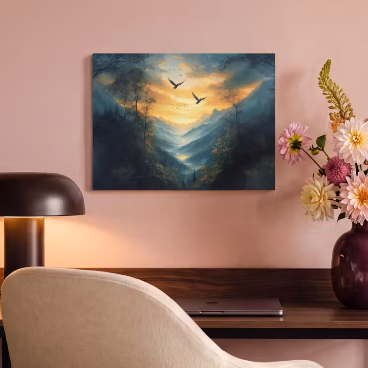 Akoestisch schilderij - Vogels - Zon - Bomen - Groen — 6