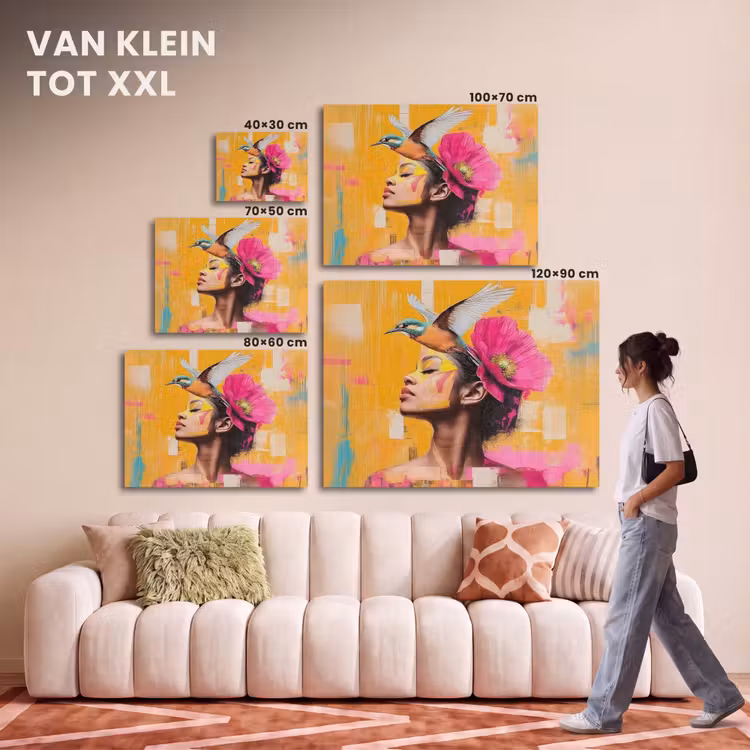 Akoestisch schilderij - Vogel - Vrouw - Abstract - Bloem — 7