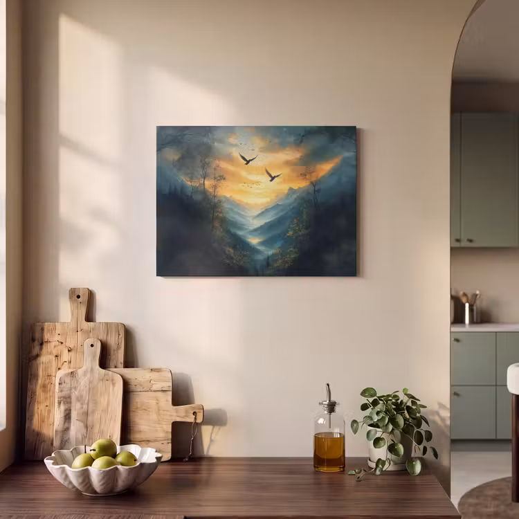 Akoestisch schilderij - Vogels - Zon - Bomen - Groen — 4
