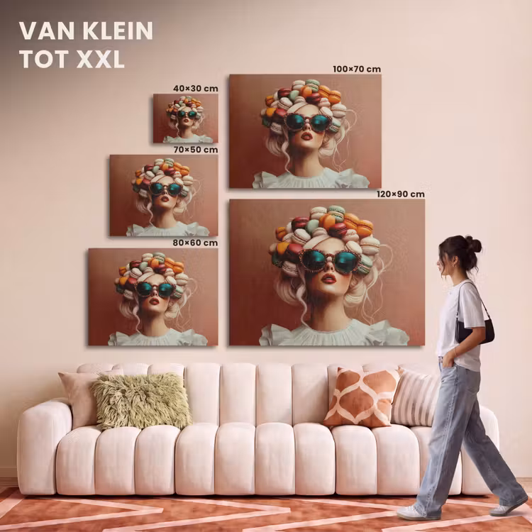 Akoestisch schilderij - Vrouw - Macarons - Bril — 7