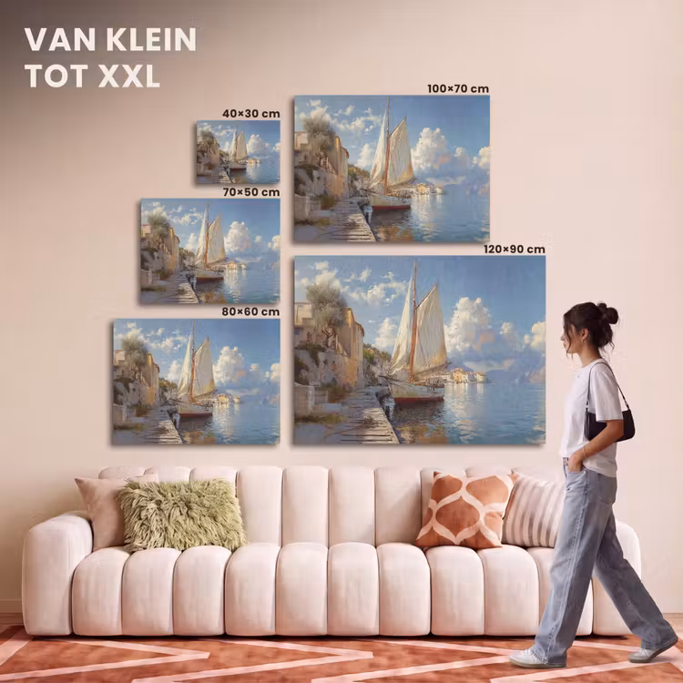 Akoestisch schilderij - Zeilschip - Huizen - Kade - Zee — 7