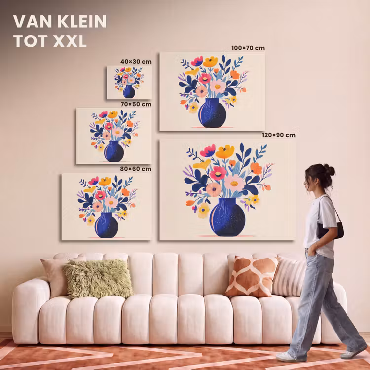 Akoestisch schilderij - Vaas - Bloemen - Boeket — 7