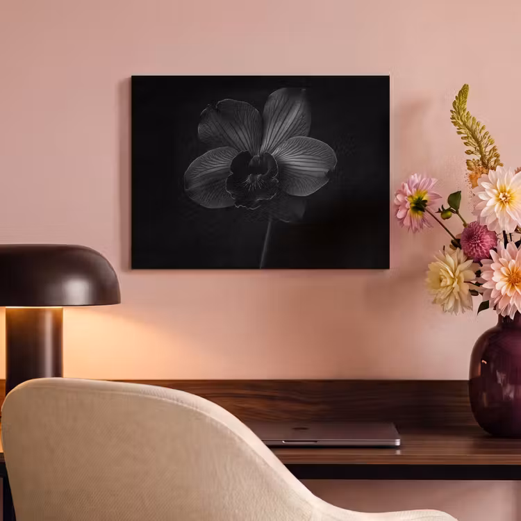 Akoestisch schilderij - Zwart - Bloem - Orchidee — 6