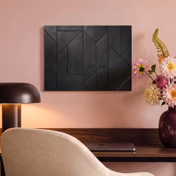 Akoestisch schilderij - Zwart - Geometrisch - Tegeltjes — 6