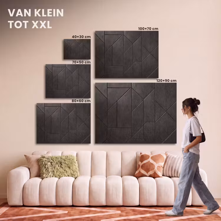 Akoestisch schilderij - Zwart - Geometrisch - Tegeltjes — 7