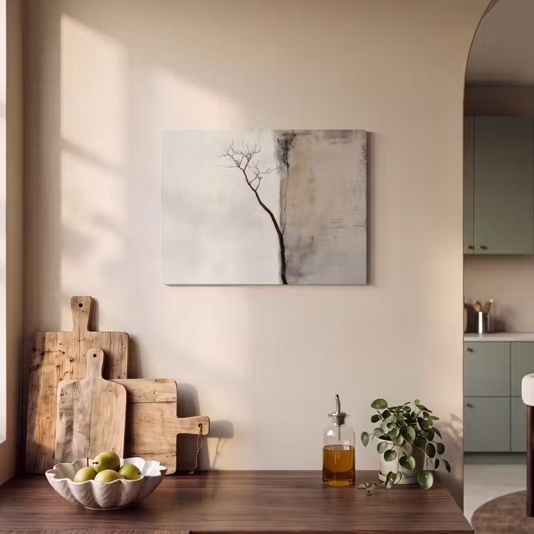 Akoestisch schilderij - Wabi sabi - Plant - Beige — 4