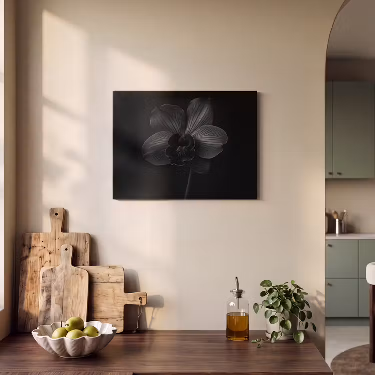 Akoestisch schilderij - Zwart - Bloem - Orchidee — 4
