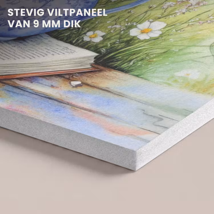 Akoestisch schilderij - Vaas - Delftsblauw - Madeliefjes — 5