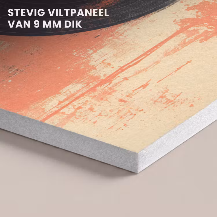Akoestisch schilderij - Vinylplaat - Zwart - Verfspatten - Retro — 5