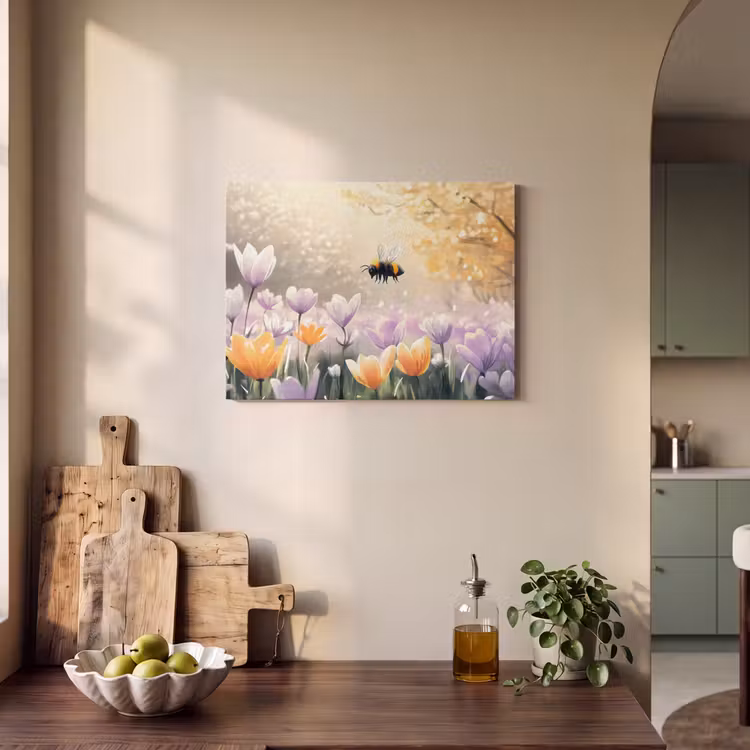 Akoestisch schilderij - Viooltjes - bij - Zonlicht — 4