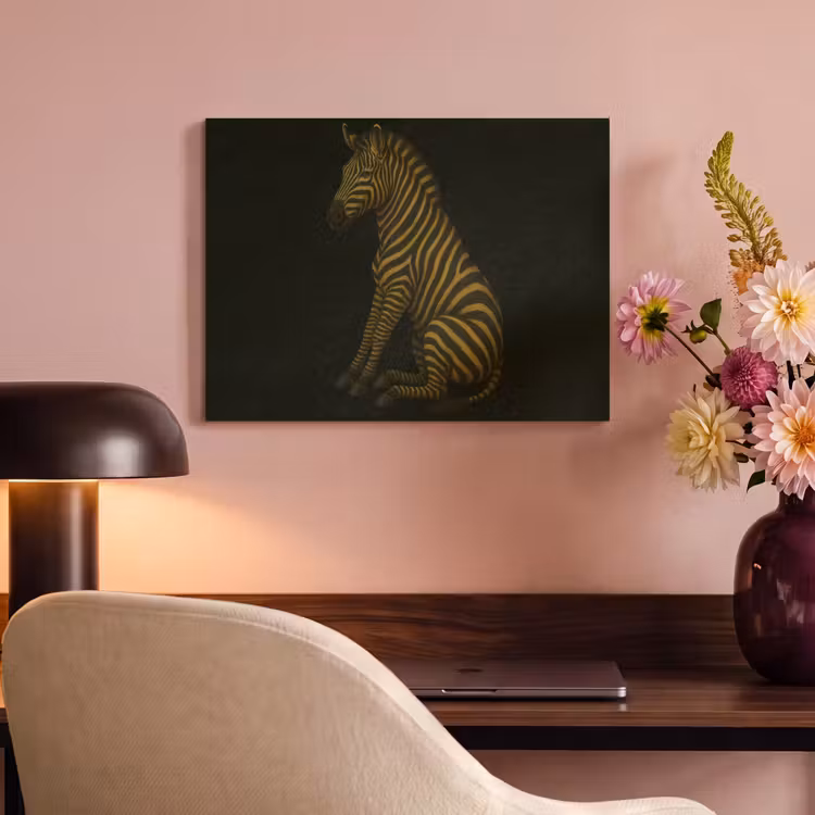 Akoestisch schilderij - Zebra - Strepen - Goud — 6
