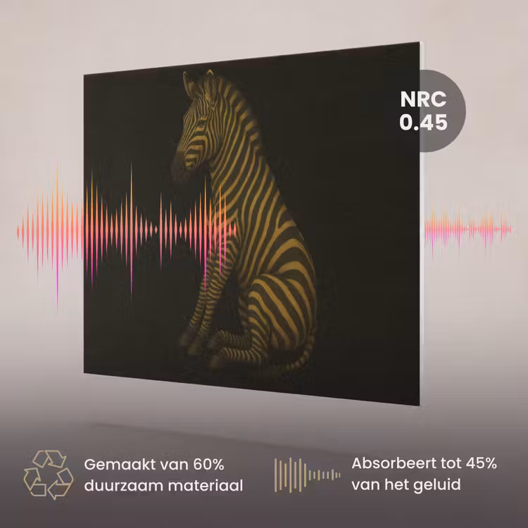 Akoestisch schilderij - Zebra - Strepen - Goud — 3