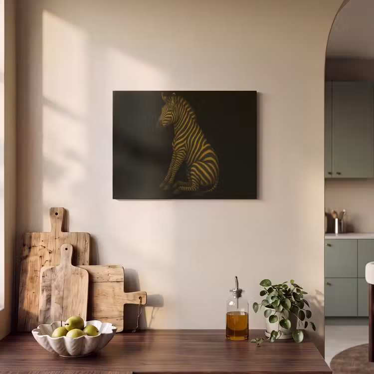 Akoestisch schilderij - Zebra - Strepen - Goud — 4