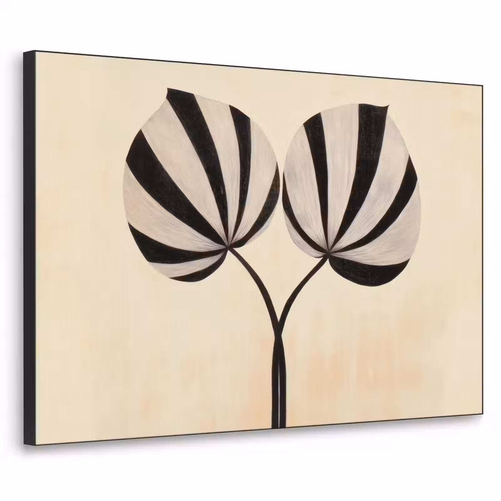 Art Frame - Bladeren - Gestreept - Stengel - Beige — 1