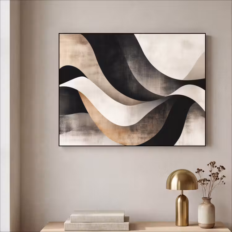 Art Frame - Abstract - Golven - Zwart - Verweerd — 5