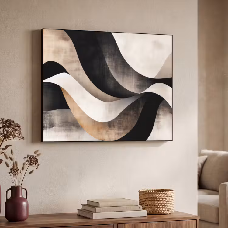 Art Frame - Abstract - Golven - Zwart - Verweerd — 7