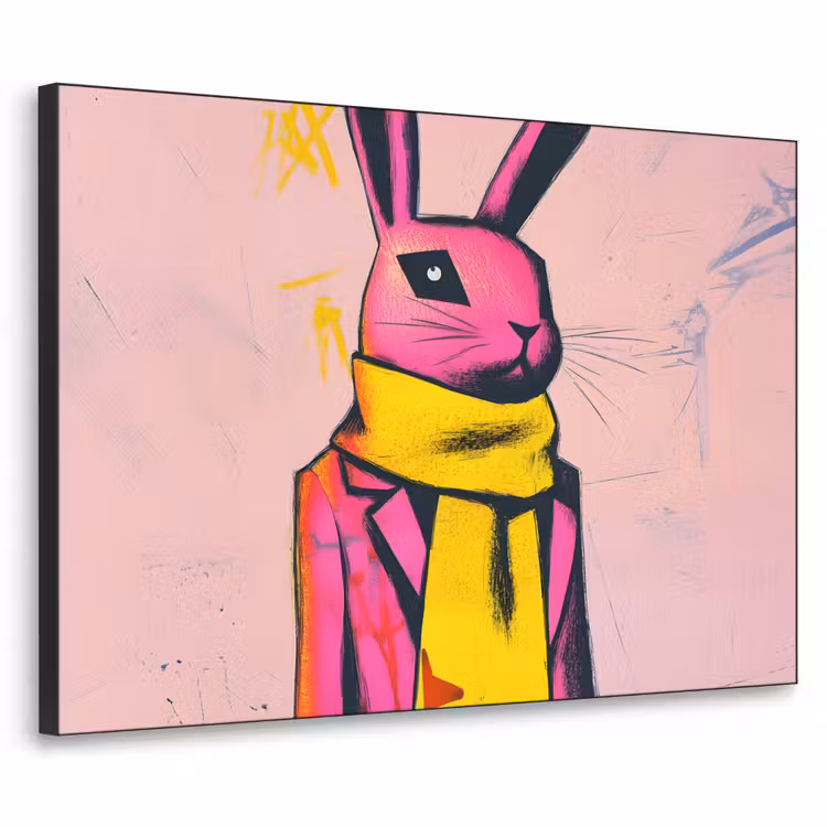 Art Frame - Abstract - Konijn - Sjaal - Geel — 1