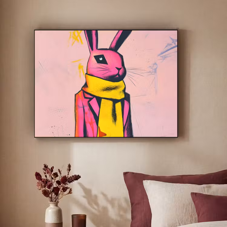 Art Frame - Abstract - Konijn - Sjaal - Geel — 3