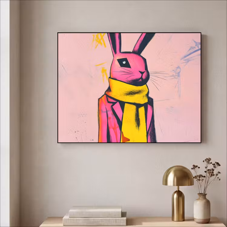 Art Frame - Abstract - Konijn - Sjaal - Geel — 5